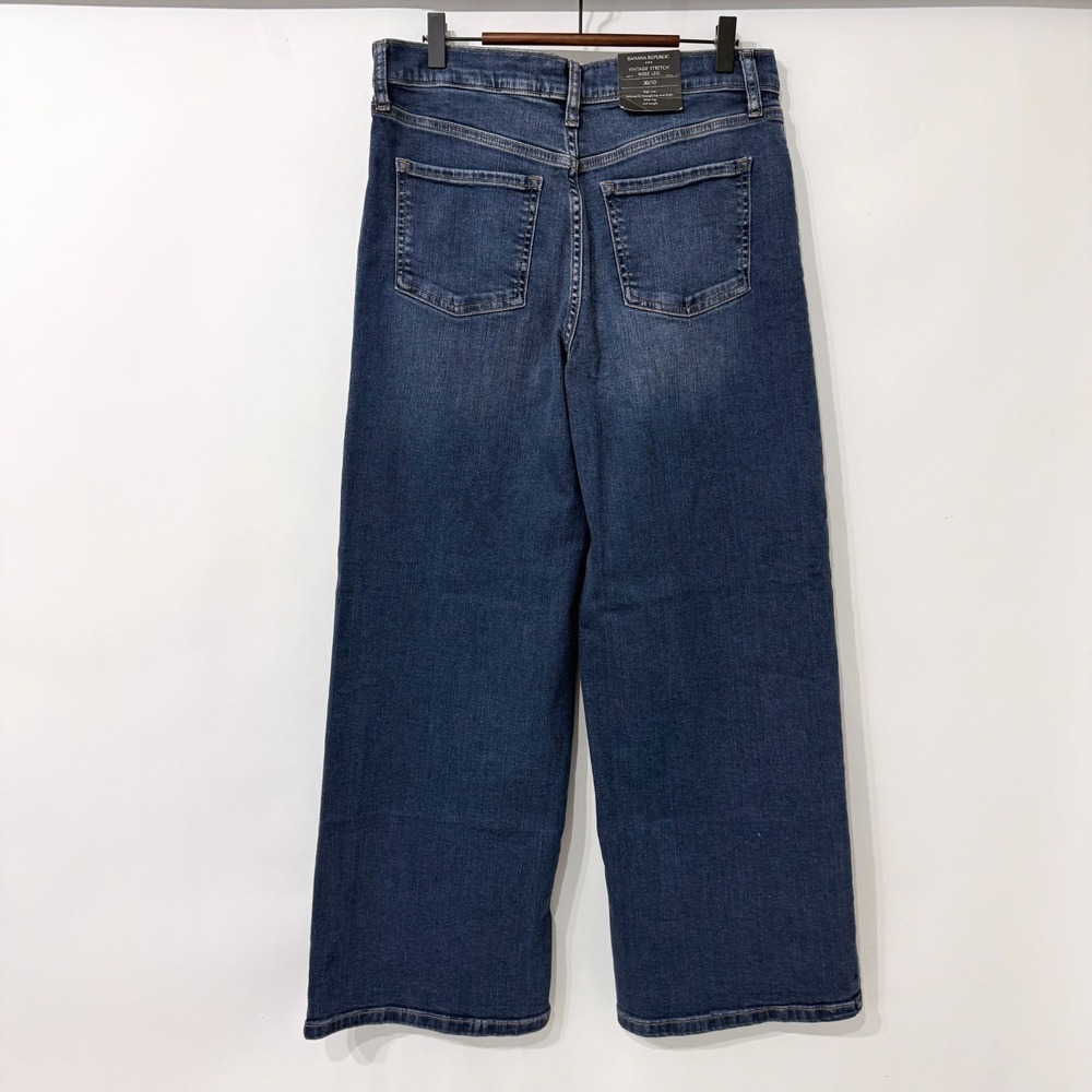 Banana Republic Vintage Stretch Wide Leg Jeans Womens 30/10 Blue High Rise - Picture 3 of 7